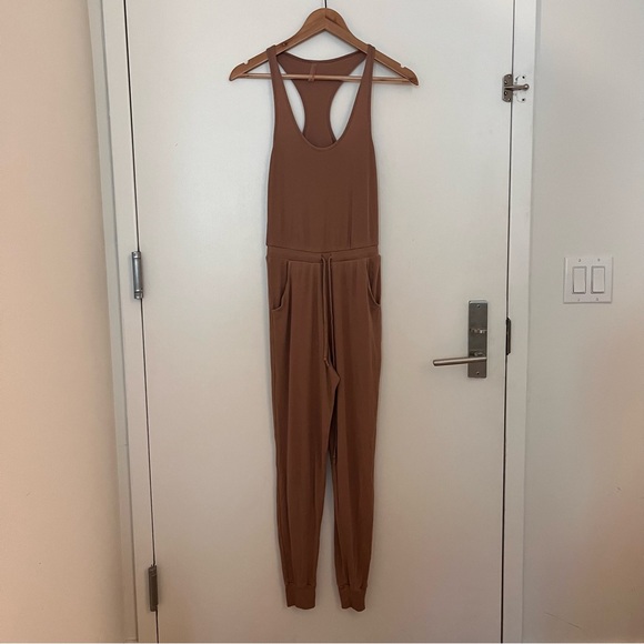 Commando Luxury Rib Racerback Jumpsuit in Color Mushroom - Picture 5 of 6